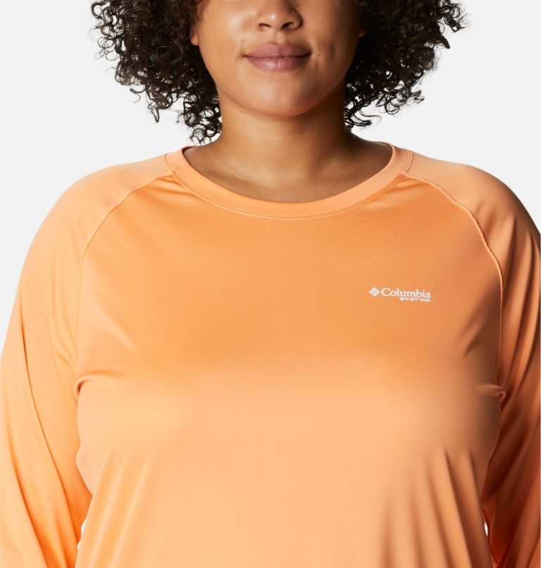 Women's Columbia PFG Tidal Tee II Long Sleeve Sweatshirts Orange | Plus Size CA-NA651